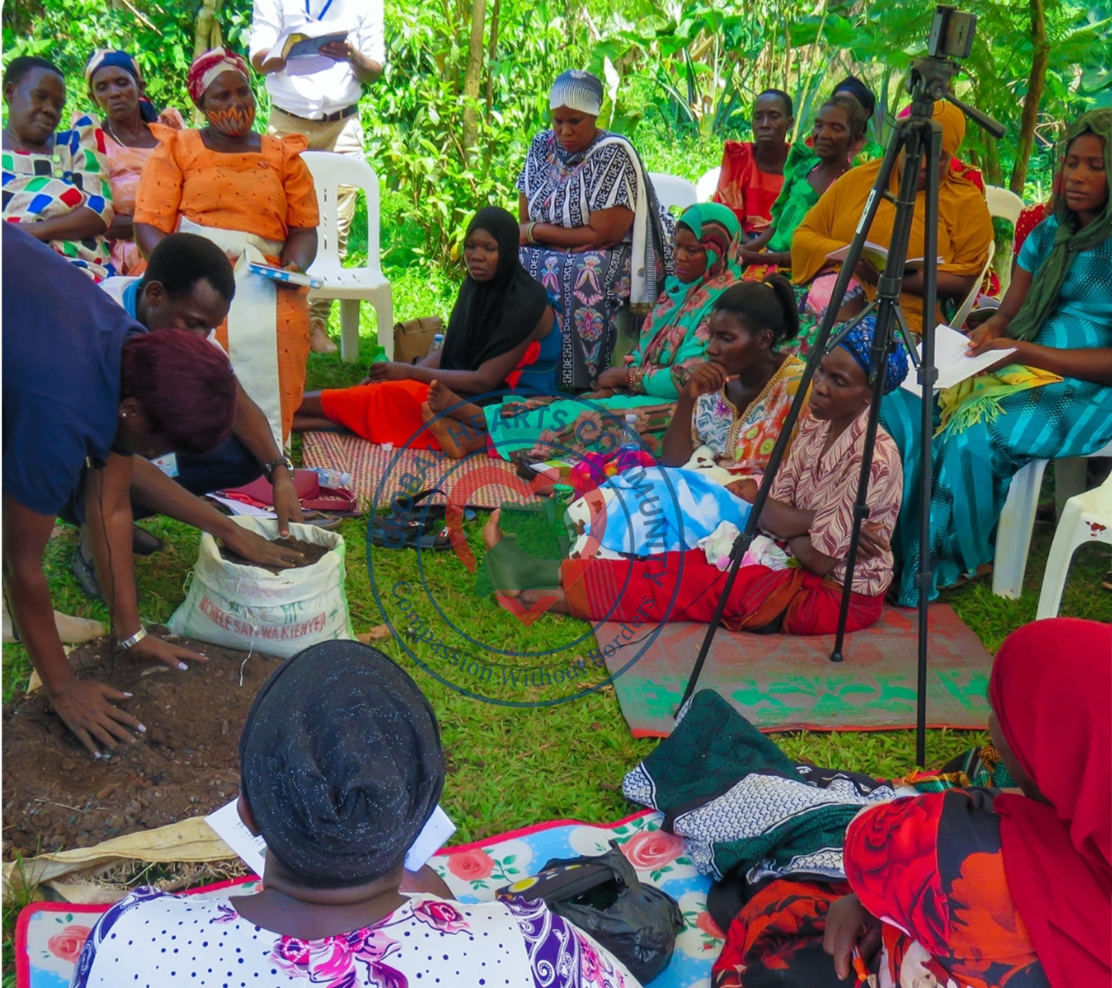 Women taking part in a community skills activity
